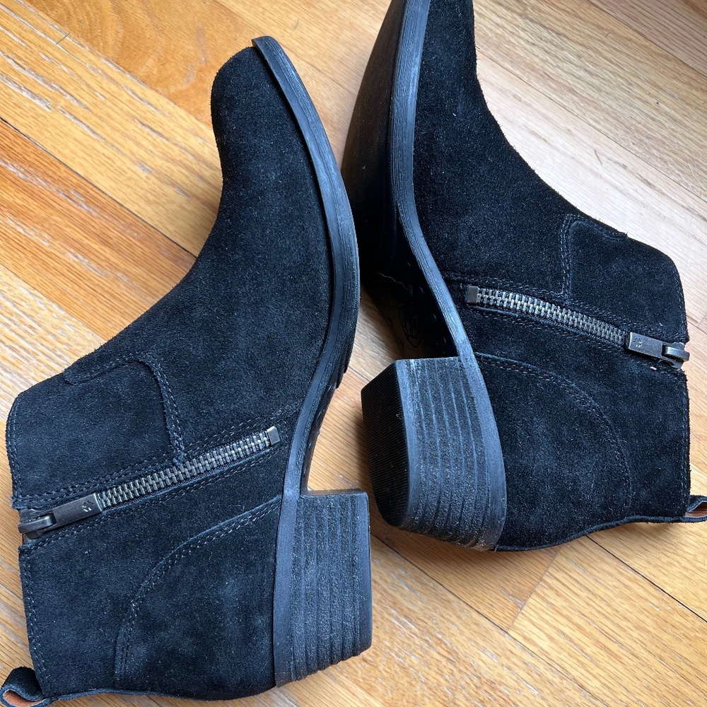 LUCKY BRAND LK Benniee Storm Suede Leather Ankle BOOTIES - Picture 4 of 6
